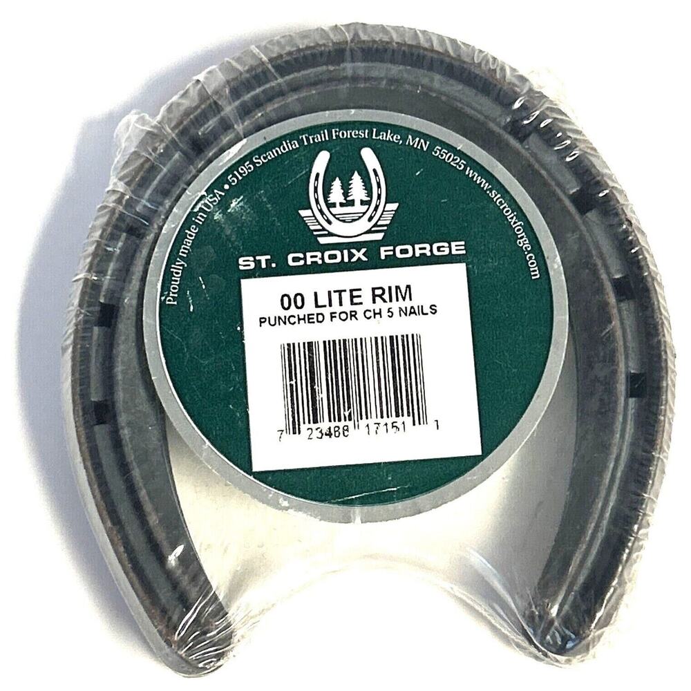 St. Croix Forge 2 Horseshoes 00 Lite Rim Punched For Ch 5 Nails NEW